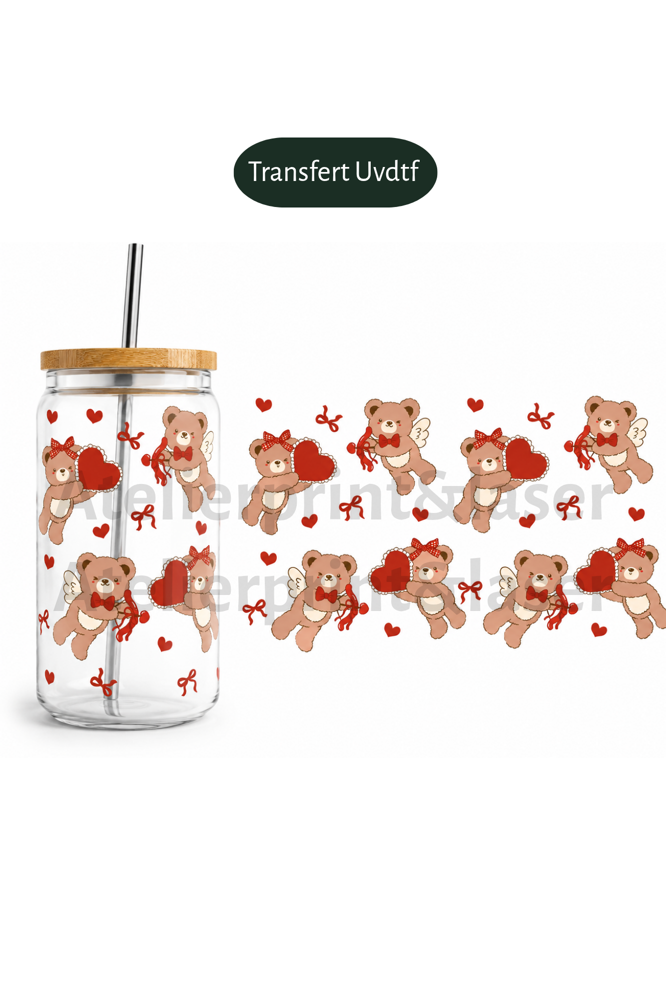 Transfert UV DTF – Oursons Love