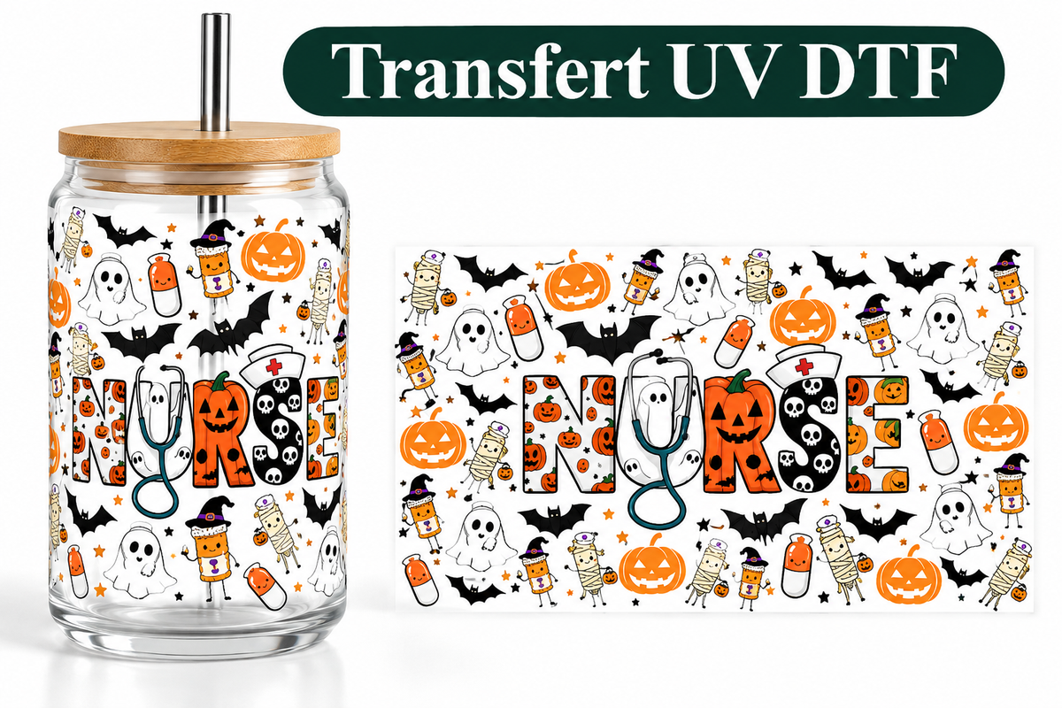 Transfert UV DTF – Halloween Infirmière Spooky Nurse 🎃👻