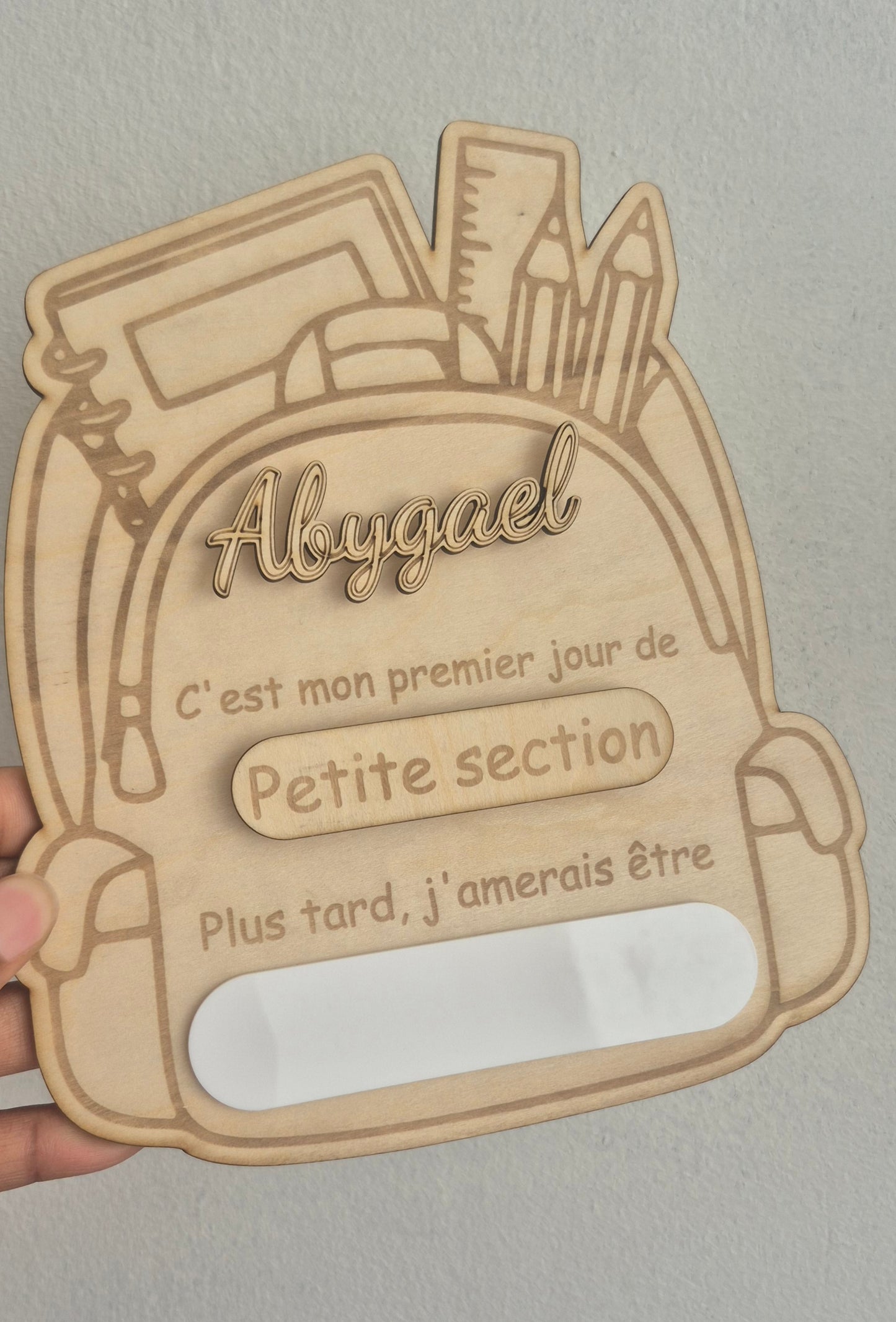 Tableau Rentrée Scolaire Personnalisé en Bois – Premier Jour d'École