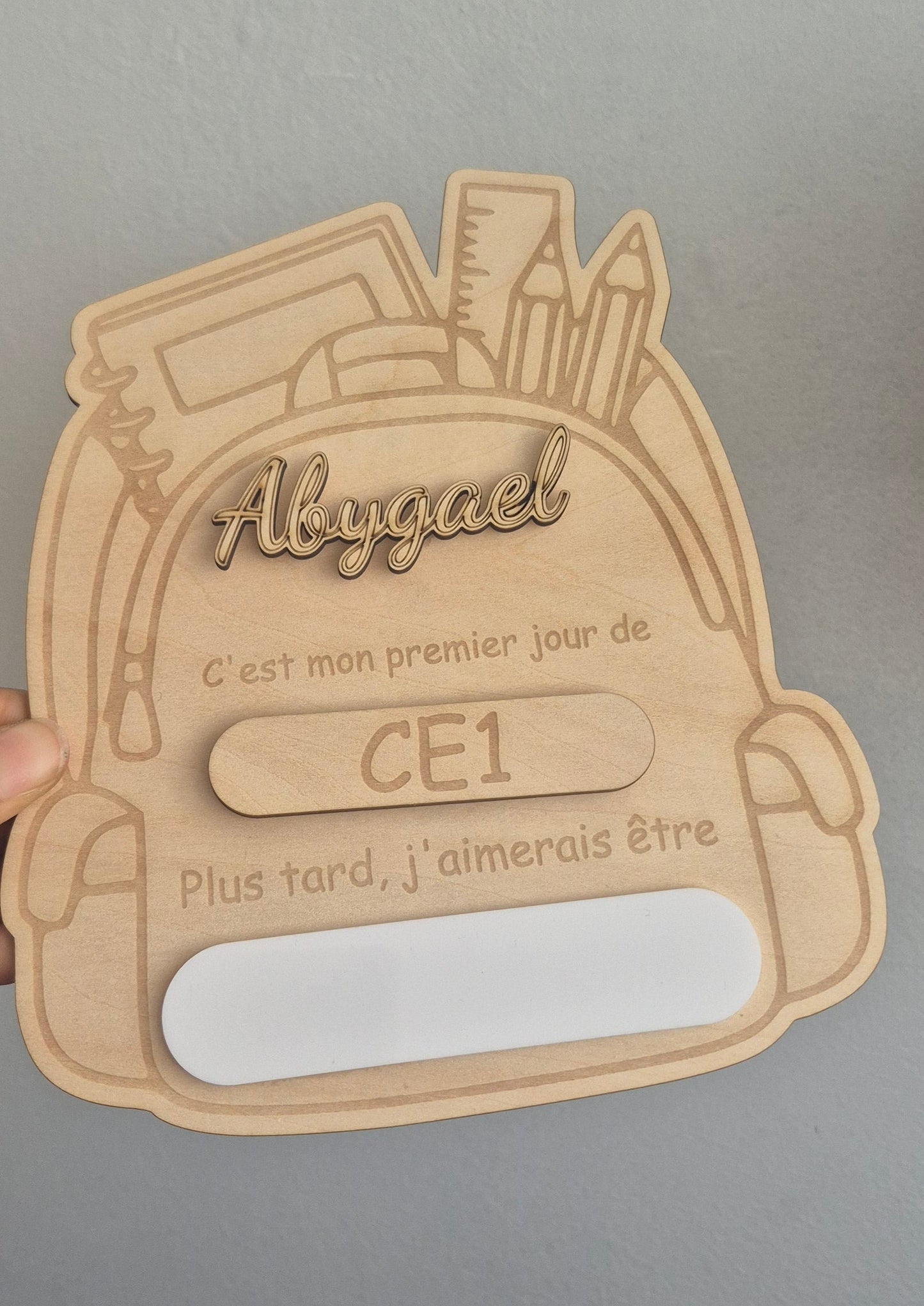Tableau Rentrée Scolaire Personnalisé en Bois – Premier Jour d'École