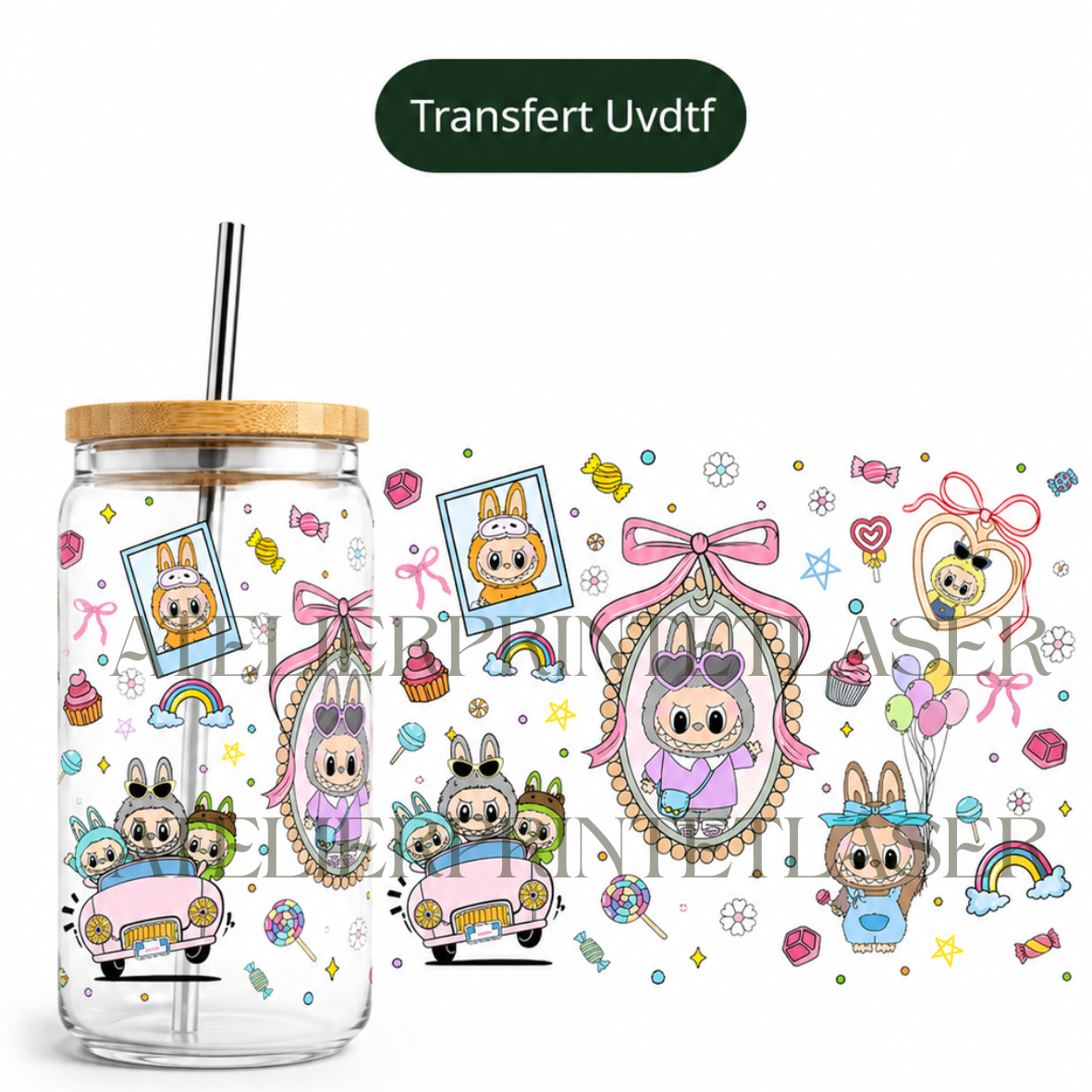 Transfert UV DTF - Lapin Kawaii