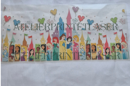 Transfert UV DTF – Princesses & Château Féerique