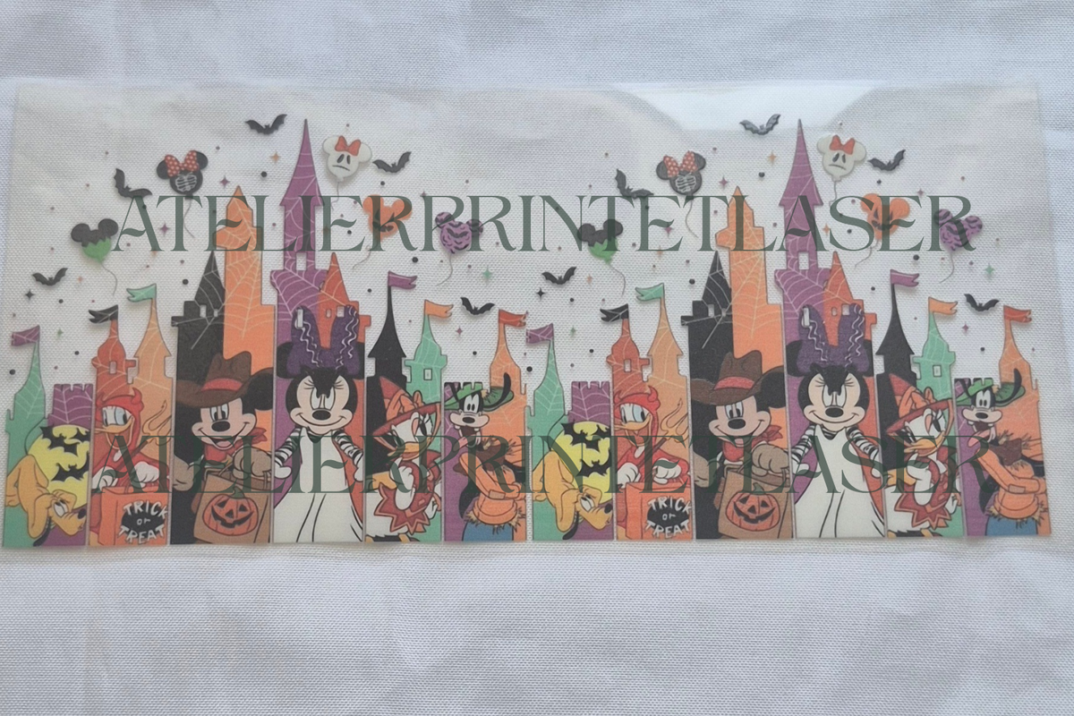 Transfert UV DTF Halloween – Château enchanté