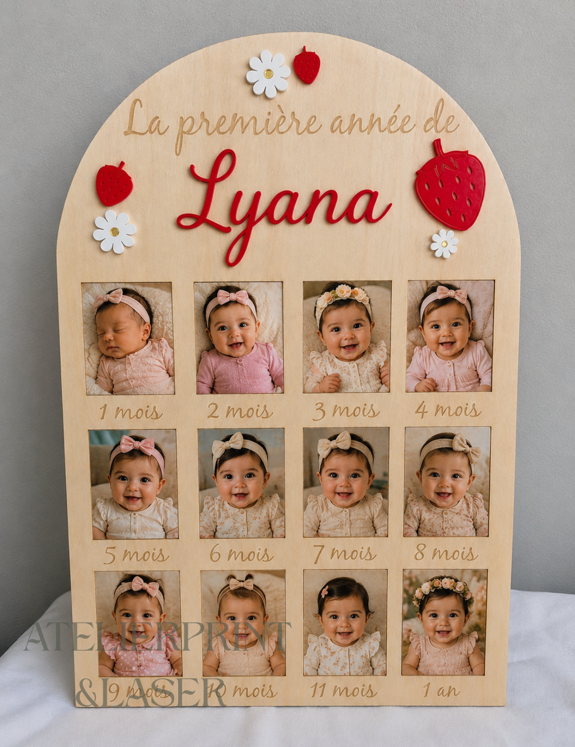 Cadre photo personnalisé – La première année de bébé