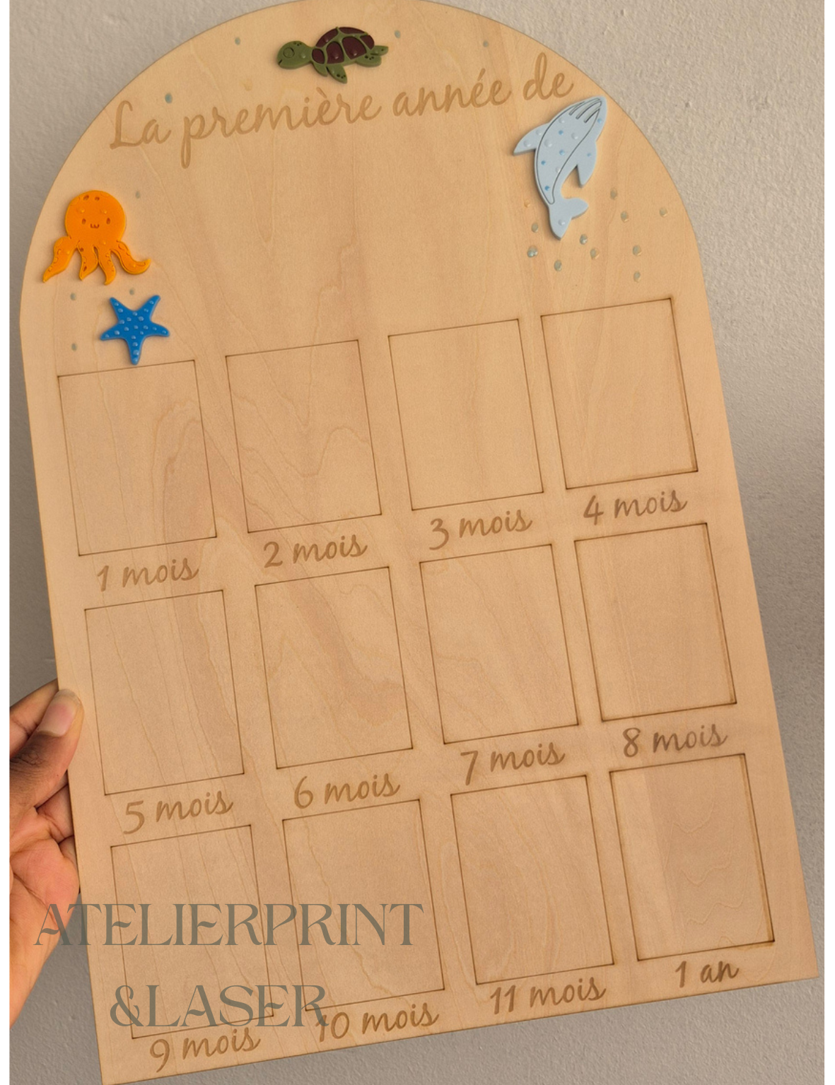 Cadre photo personnalisé – La première année de bébé